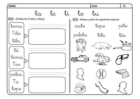 Lectoescritura Letra T Fichas Escritura Infantil