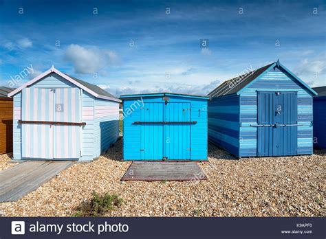 Colourfull Beach Huts On Hayling Island On The Hampshire Coast Stock