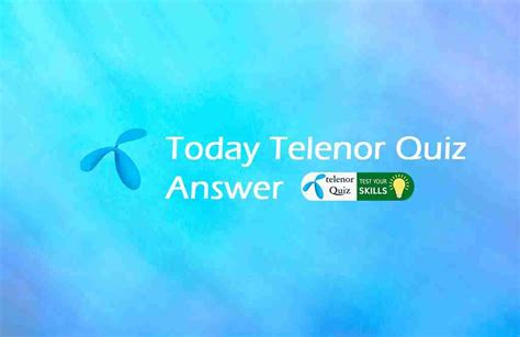 Telenor Quiz Answer Today 20 April 100 Correct