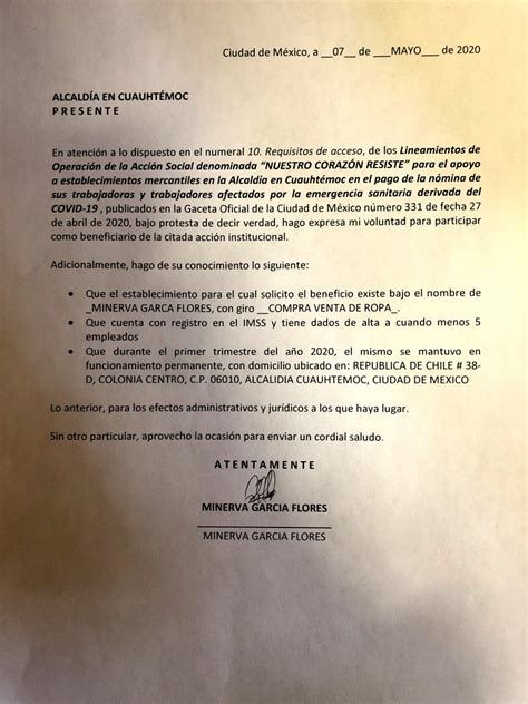 Carta Bajo Protesta De Decir Verdad Formato Descargable Alcaldía