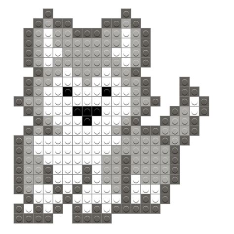 Easy Wolf Pixel Art Grid