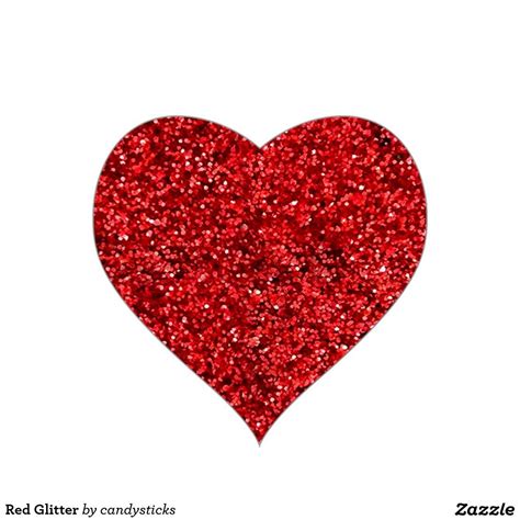 Red Glitter Heart Sticker Zazzle Heart Wallpaper Glitter Hearts