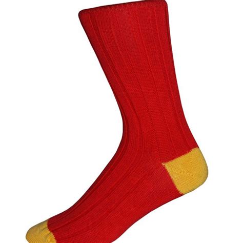 Red And Yellow Cotton Heel And Toe Socks Mens Country Clothing Cordings Us