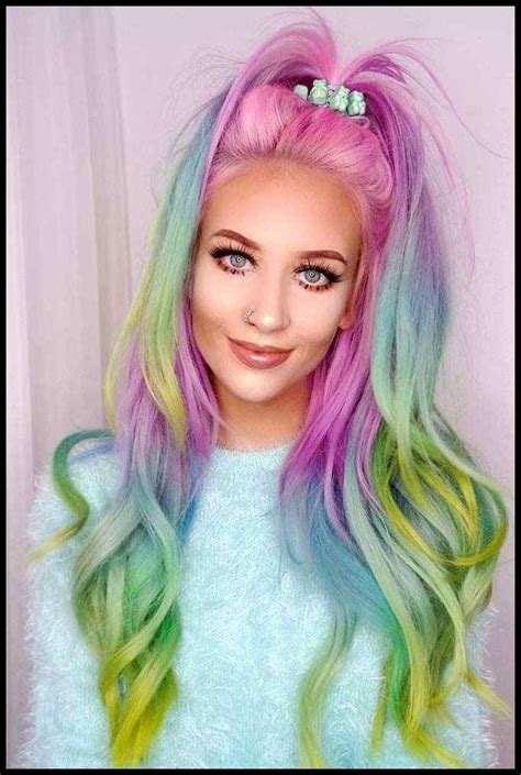 33 Rainbow Hair Styles To Look Like A Unicorn Rainbow Hair Hair