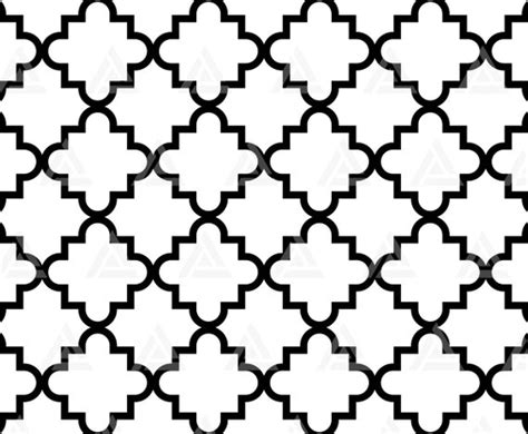 Quatrefoil Svg Seamless Moroccan Pattern Morocco Quatrefoil Etsy