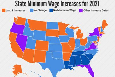 Should the federal minimum wage be increased? State Minimum Wage Increases for 2021 (Map) - HR Daily Advisor
