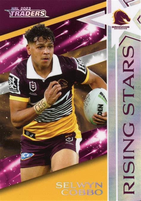 2023 Nrl Traders Rising Stars Album Cards Rsa01 Selwyn Cobbo Brisbane Broncos Gold Coast