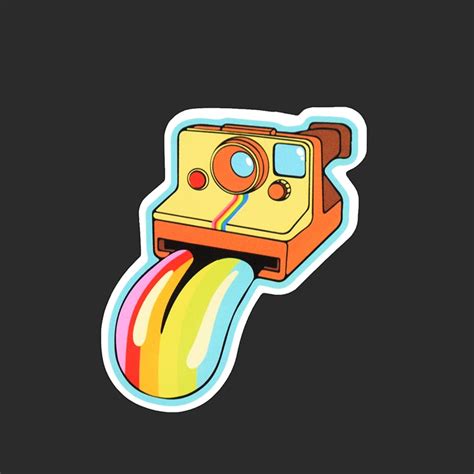 Funny Cartoon Rainbow Camera Single Stickers Skateboard Laptop Fridge
