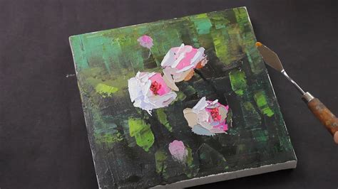 Flowers Painting With Palette Knife Rose Painting Easy Day 266