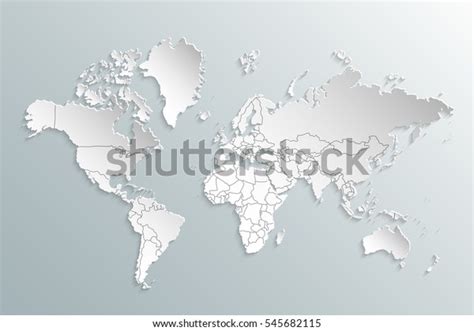 Political Map World Gray World Mapcountries Stock Vector Royalty Free