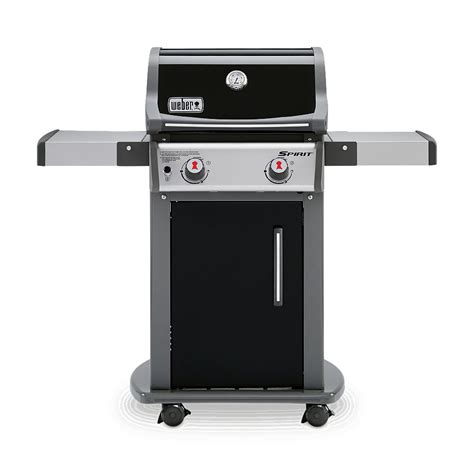 weber spirit e 210 2 burner propane gas bbq in black with built in thermometer the home depot