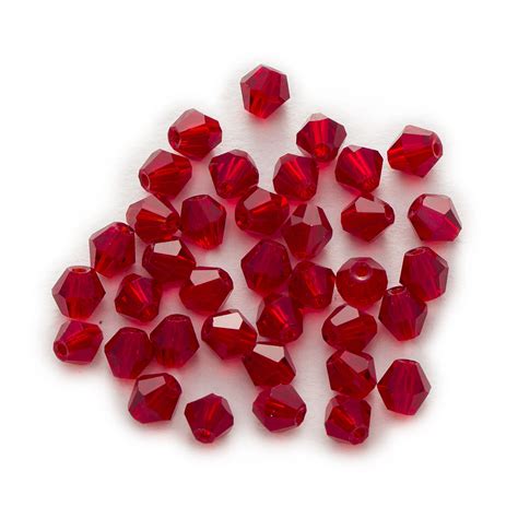 50 Piece Dark Red Crystal Glass Cutandfaceted Bicone Faceted Beads Jewelry Making For Handmade