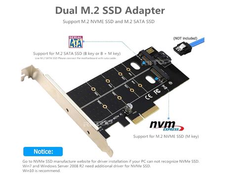 Dual M To Pcie Adapter Riitop M Nvme Ssd To Pcie Adapter Ngff B