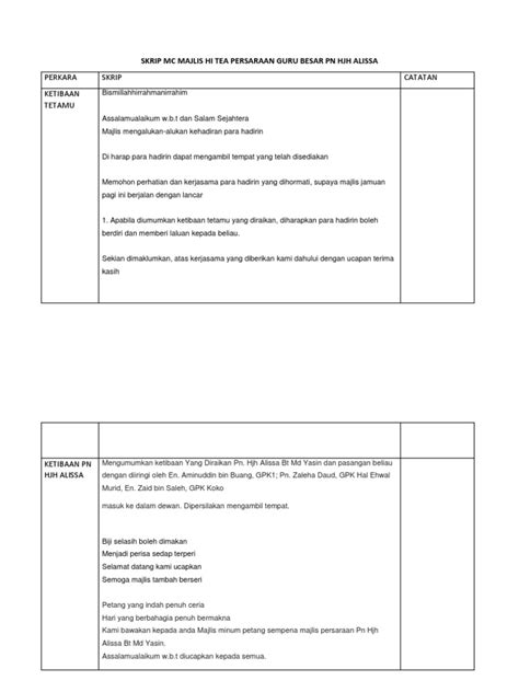 Savesave teks mc majlis persaraan for later. Skrip Mc Majlis Hi Tea Persaraan Guru Besar