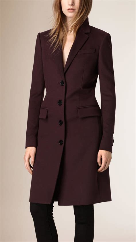 Burberry Wool Cashmere Tailored Coat In Purple Lyst