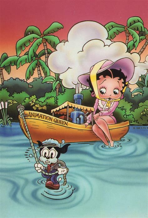 Betty Boop Animation Queen Boat Ship Postcard Topics Entertainment