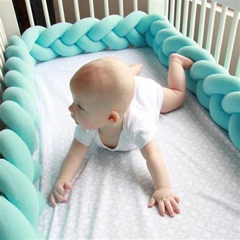 Baby Braided Crib Bumpers Long Knot Pillow Cushionnursery