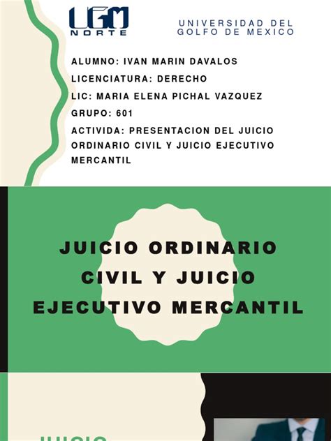 Presentación Sobre El Juicio Ordinario Civil Y El Juicio Ejecutivo