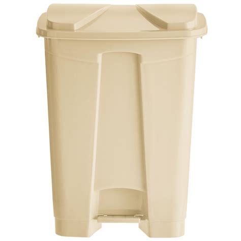 Lavex Janitorial 16 Qt. / 4 Gallon Beige Rectangular Step-On Trash Can
