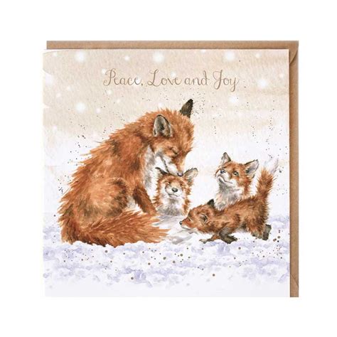 Wrendale Designs Peace Love And Joy Christmas Card