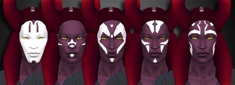 Swtor To Ts4 Togruta Facepaints Sims 4 Characters Sims 4 Sims 4 Mods