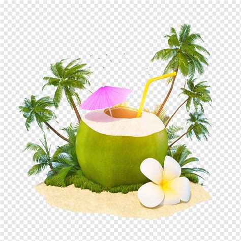 Download air balloon png free icons and png images. Ilustrasi buah kelapa dan pohon kelapa, Jus Koktail Air ...