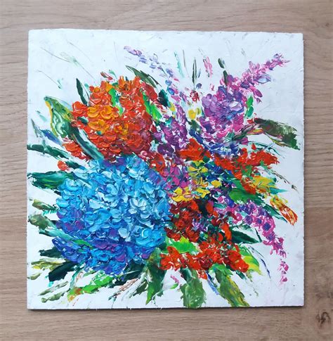 Hydrangea Painting Abstract Floral Art Impasto Flower Painting By Anna