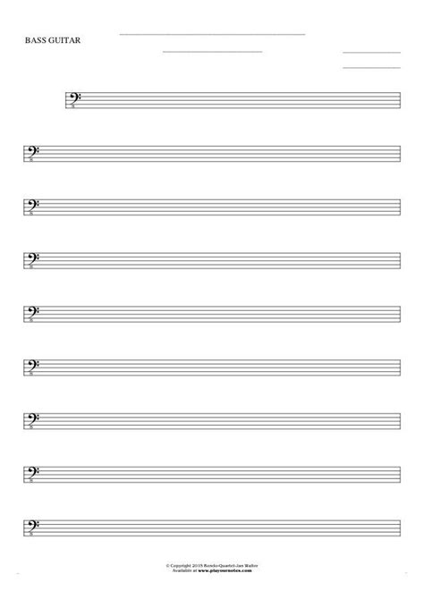 Free Blank Sheet Music Sheet Music By Jan Walter Part Notes For Bass