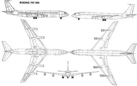 Boeing 707 300 Plan Aircraft Boeing 707 Line Chart