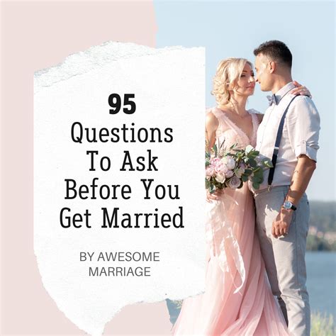 FREE List Of Questions To Ask Before You Get Married Awesome