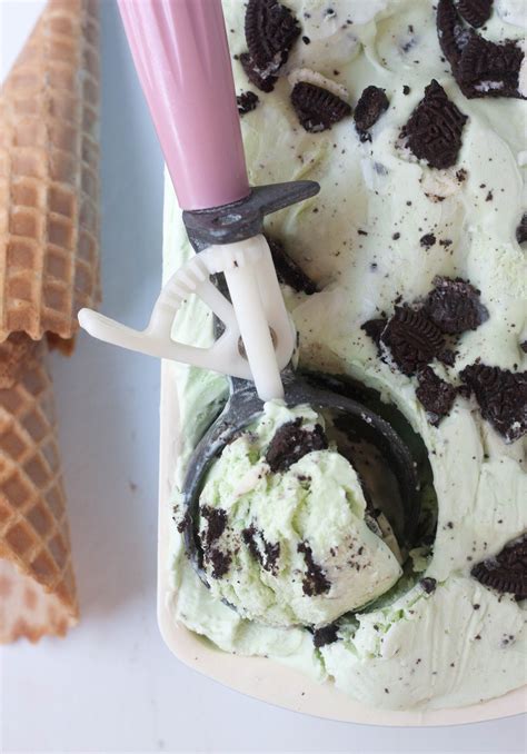 No Churn Mint Oreo Ice Cream Recipe Oreo Ice Cream Ice Cream Mint