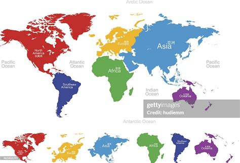 Vector Map Of The World America Europe Asia Oceania Africa High Res