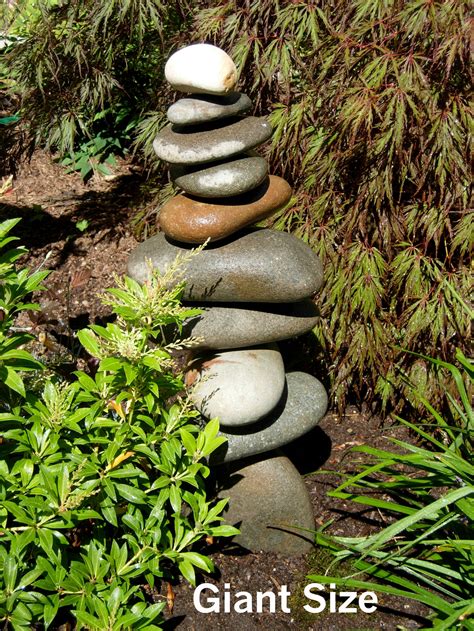 Giant Rock Cairn Sculpture Natural River Stone Stacked Etsy