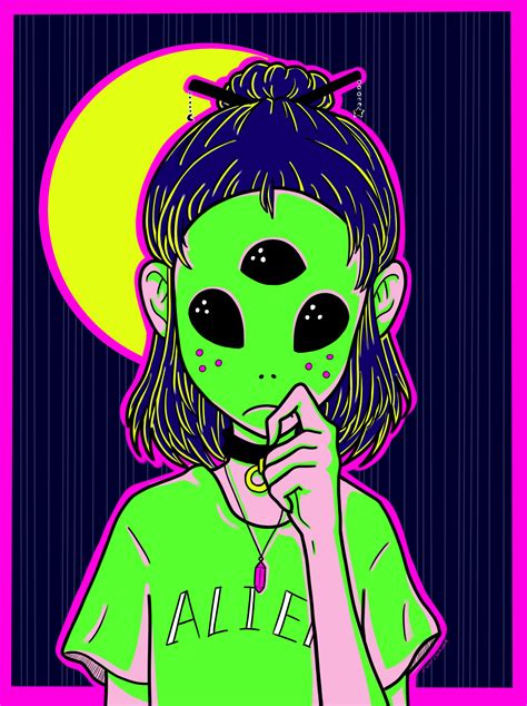 Digital Illustration By Claireclockwork Alien Aliens Wallpaper Alien Drawings Alien Art