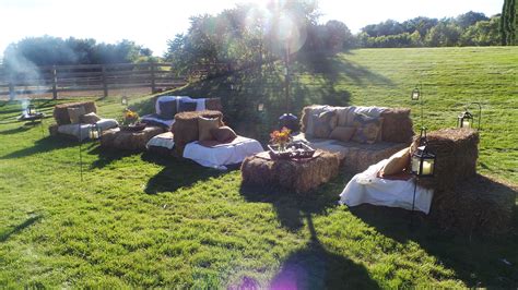 Hay Bale Seating Country Party Barn Parties Outdoor Wedding