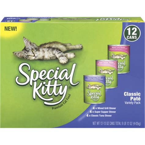 Special Kitty Classic Pate Variety Pack Wet Cat Food 13 Ounce Cans