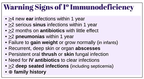 Warning Signs Of Primary Immunodeficiency Medicine Keys For Mrcps