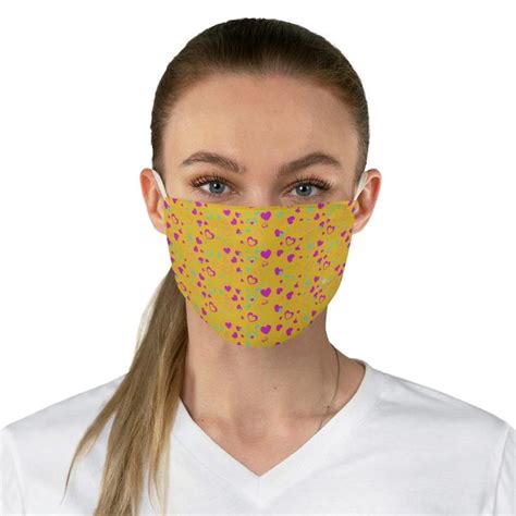 Pink Hearts Face Mask Valentines Day Adult Heart Pattern Fabric Face