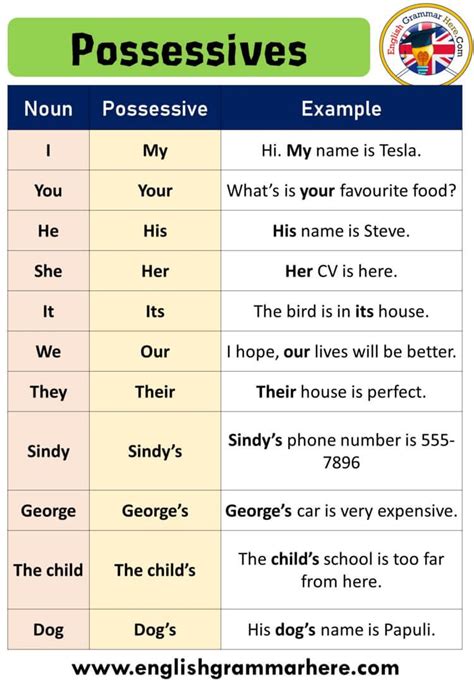 English Using Possessive Pronoun Definition And Examples Possessive