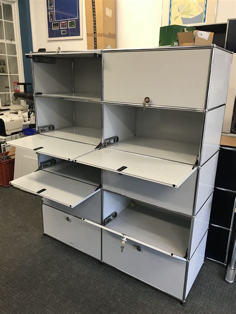 Usm Haller Light Grey Modular Tall Shelving And Storage Cabinet 5 2