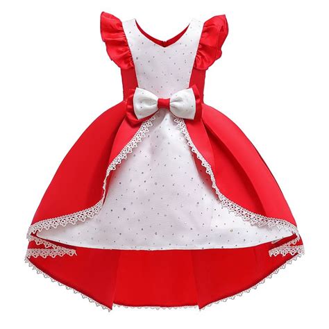Elegant Flare Sleeve Sequined Party Dress Kids Party Dresses Kids