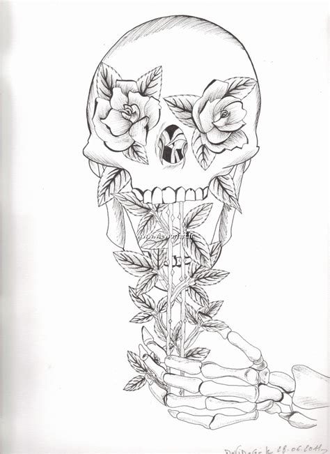 85 tatouages têtes de mort avec rose univers skull. TÊTE DE MORT - CREATIONS - DESSIN - FLEURS