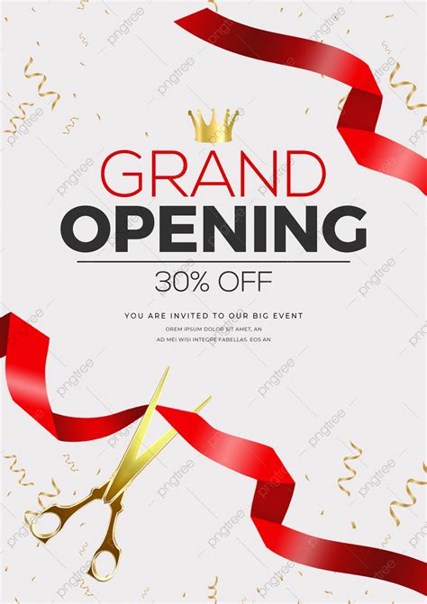 Stylish And Simple Grand Opening Ribbon Cutting Flyer Template Download