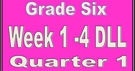 Tagadepedfiles Grade 6 DLL Week 1 4 Q1 Complete Files With Reference