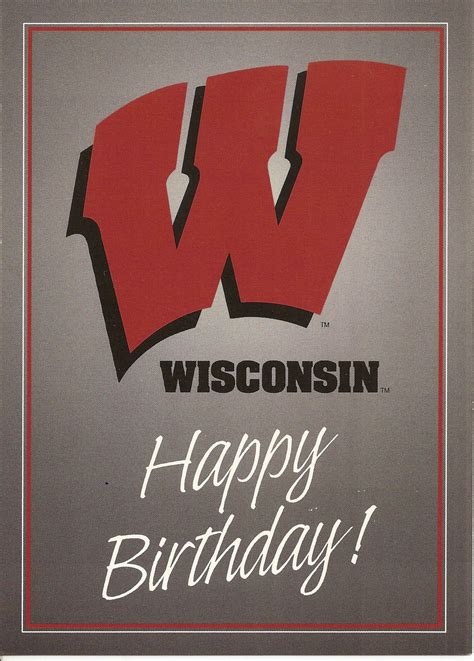 Wisconsin Badgers Happy Birthday Greeting Card Happy Birthday