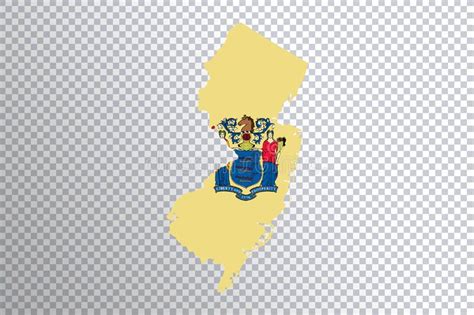 Nova Bandeira De Jersey No Fundo Transparente Do Mapa Ilustração Stock