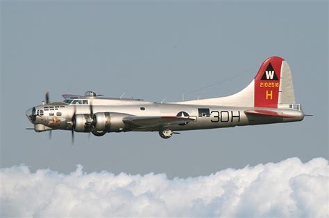 Boeing B 17g Flying Fortress Aluminum Overcast In Flight A Photo On