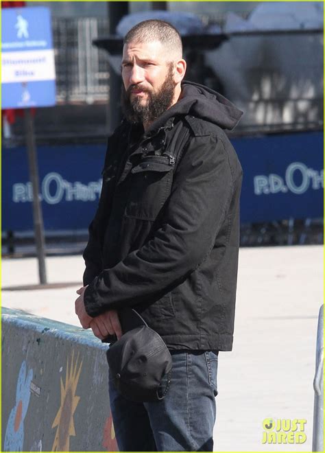 Jon Bernthal Sports Shaved Head And Bushy Beard On Punisher Set Photo