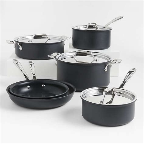 All Clad Ha1 Curated Hard Anodized Non Stick 10 Piece Cookware Set Reviews Crate And Barrel