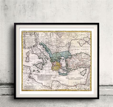 Map Of Ancient Greece And The Eastern Mediterranean By Heirs Etsy
